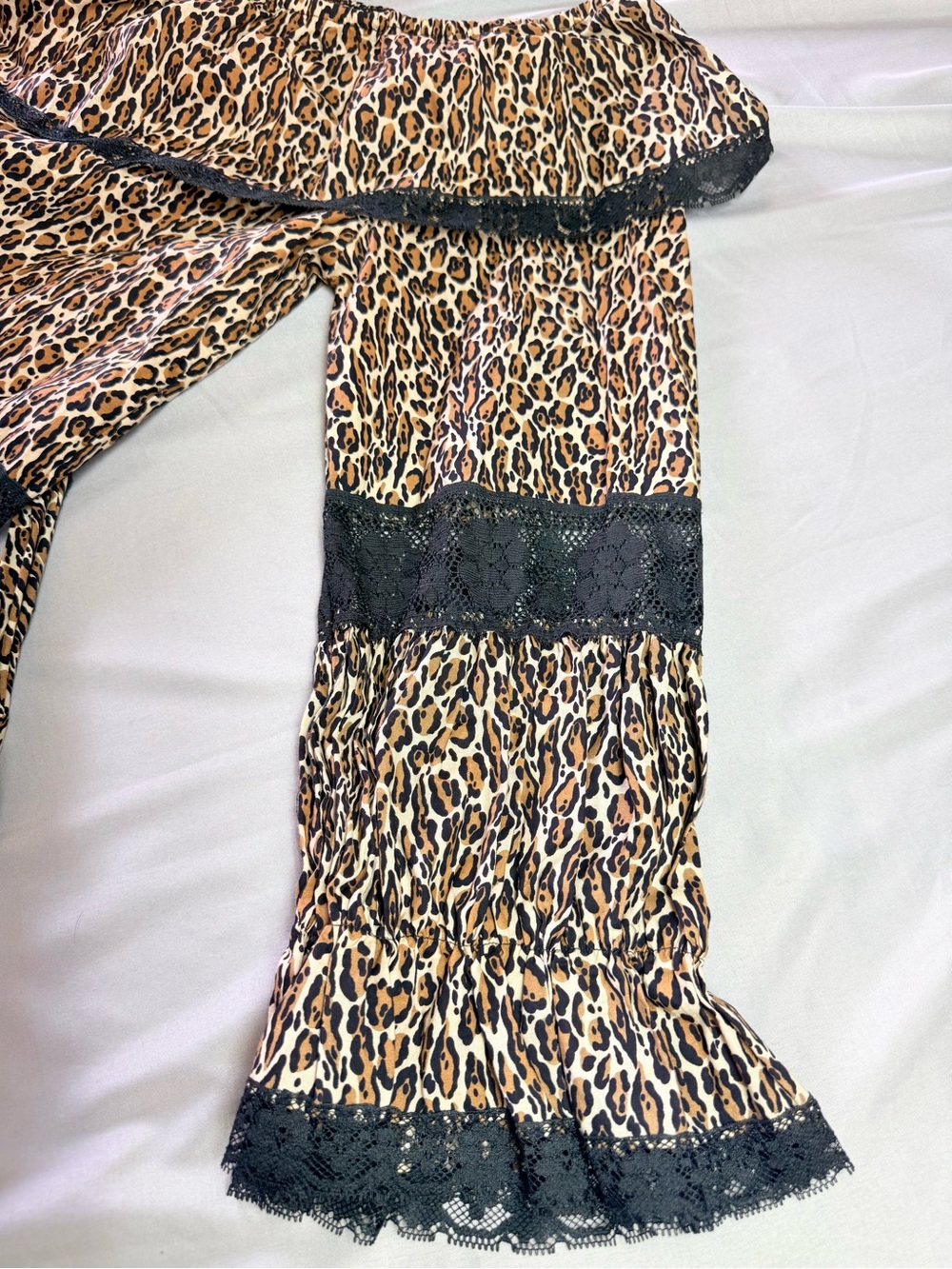 David Brown Vintage 70s Small Animal Print 100% Cotton Maxi Dress Boho Prairie - Picture 7 of 13